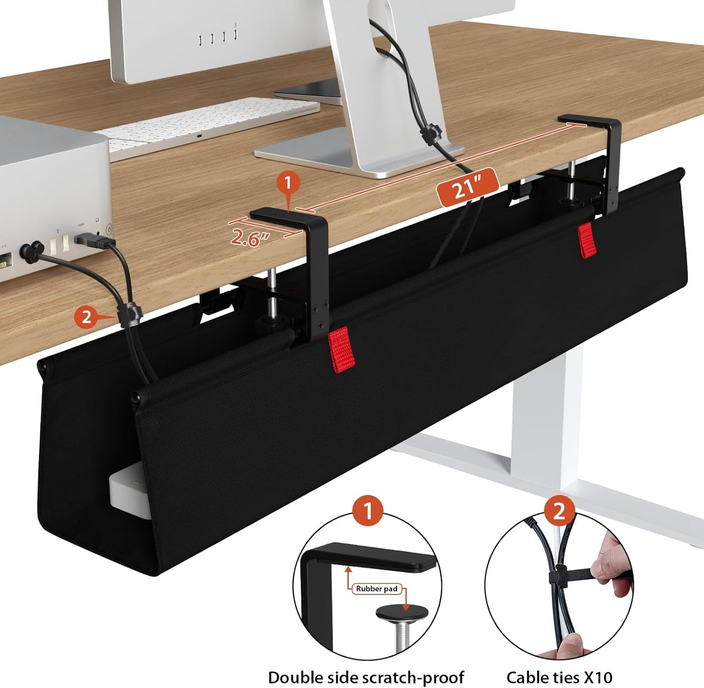 Univivi No Drill Under Desk Cable Management Tray: A Game-Changer for a Clutter-Free Workspace