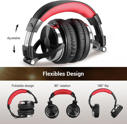 OneOdio Pro-10 Over-Ear Kabelkopfhörer für Schule Studio-Monitor & Mixing DJ Stereo-Headsets, 50mm Neodym-Treiber, Inline-Mikrofon, 3,5mm/6,35mm Klinke für Verstärker Computer Aufnahme Telefon Klavier Gitarre