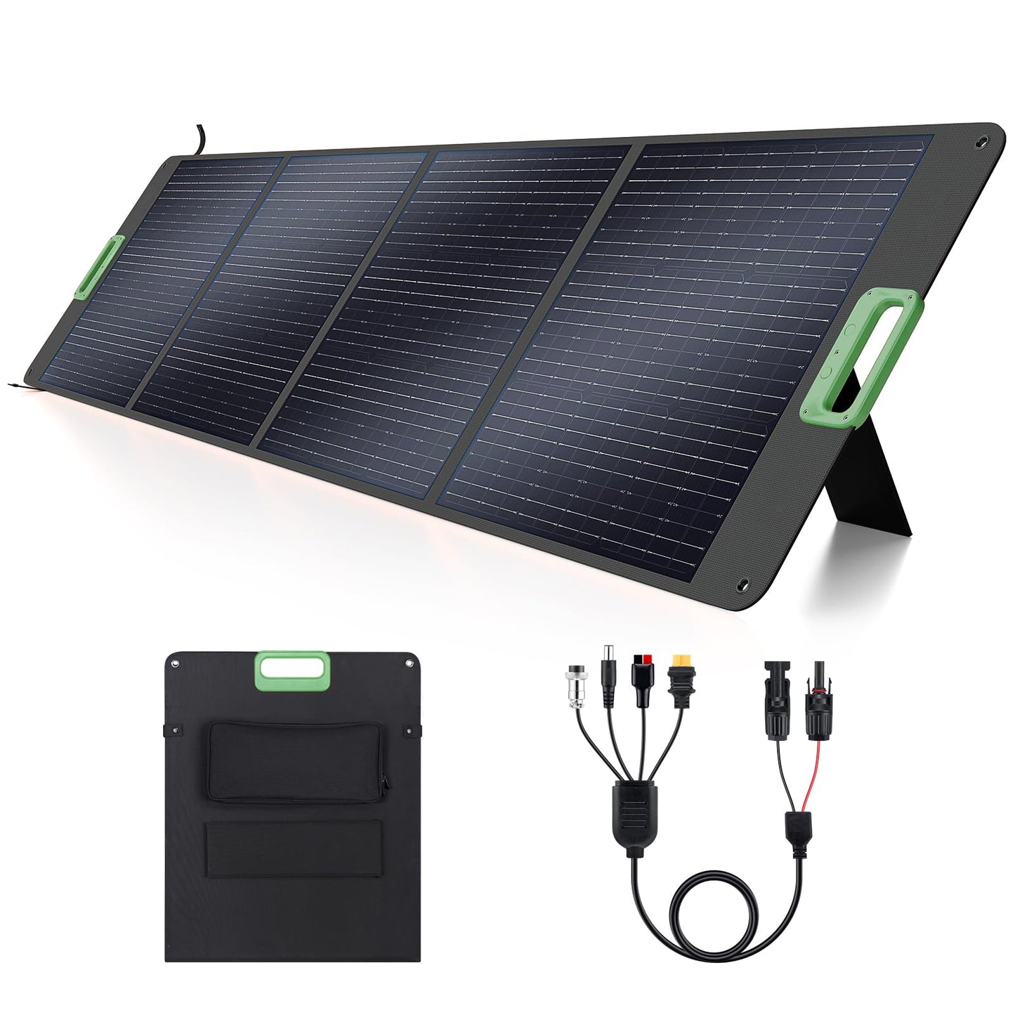 100W Portable Solar Panel, 23.5% High Efficiency ETFE Foldable Solar Charger for Power Station Generator, IP65 Waterproof with Kickstands, 18V Output for RV Camping Van Off-Grid Outdoor