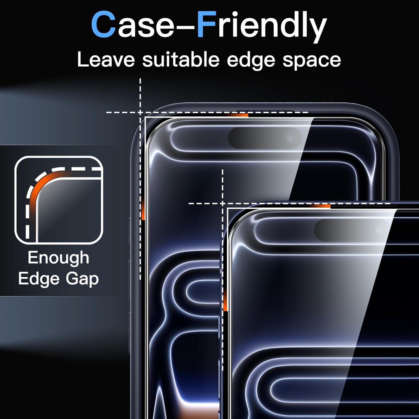 JETech Displayschutzfolie für iPhone 16 6,1 Zoll, gehärtetes Glas mit einfachem Installationstool, Case-Friendly, HD Klar, 3 Stück