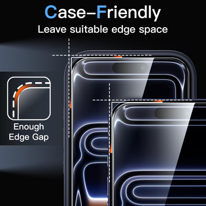 JETech Displayschutzfolie für iPhone 16 6,1 Zoll, gehärtetes Glas mit einfachem Installationstool, Case-Friendly, HD Klar, 3 Stück