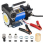 Orion Motor Tech Electric Fuel Transfer Pump with Auto-Shutoff, 3.2GPM Gas Can Pump, 51" Hose, USB-C & AA Battery (NO BATTERIES INCLUDED) Powered, 4 Adapters for Gasoline, Diesel, Kerosene, Blue