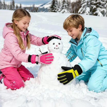 ThxToms Kinder Winterhandschuhe Wasserdichte Ski-Snowboardhandschuhe für Outdoor-Sportarten, Jungen und Mädchen Kaltwetter-Fahrradhandschuhe