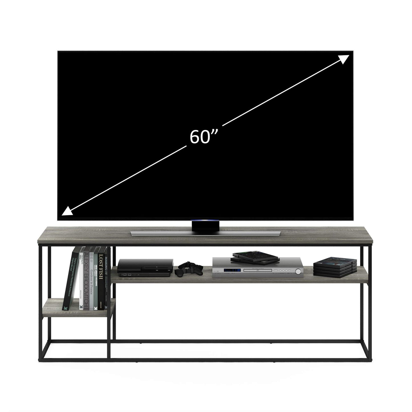 Furinno TOMI TV Stand, 5-Cube Entertainment Center with Open Shelf, Reversible TV Console, for Living Room, Bedroom, Home Office, Green