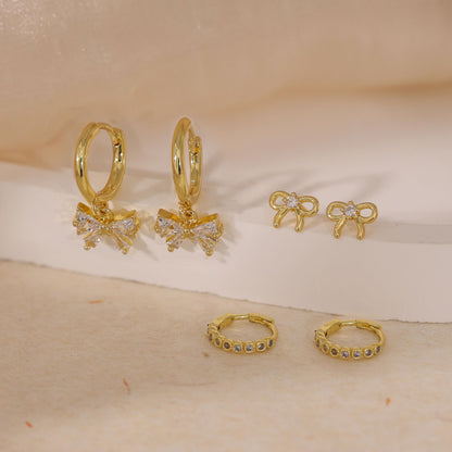 Gold Earrings For Women, Dainty Huggie Earrings Stack 14K Gold Plated Pearl Dangle Earrings for Women Trendy Cute Hypoallergenic Unique Gold Earring Stack Fashion Gold Jewelry Gifts