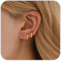 1 Pair 6mm Small Hoop Earrings for Women, Dainty 14K Gold Plated Huggie Hoop Earrings Hypoallergenic Lightweight Cartilage Earrings Set for Multiple Piercings for Sensitive (Gold/1.6mm)