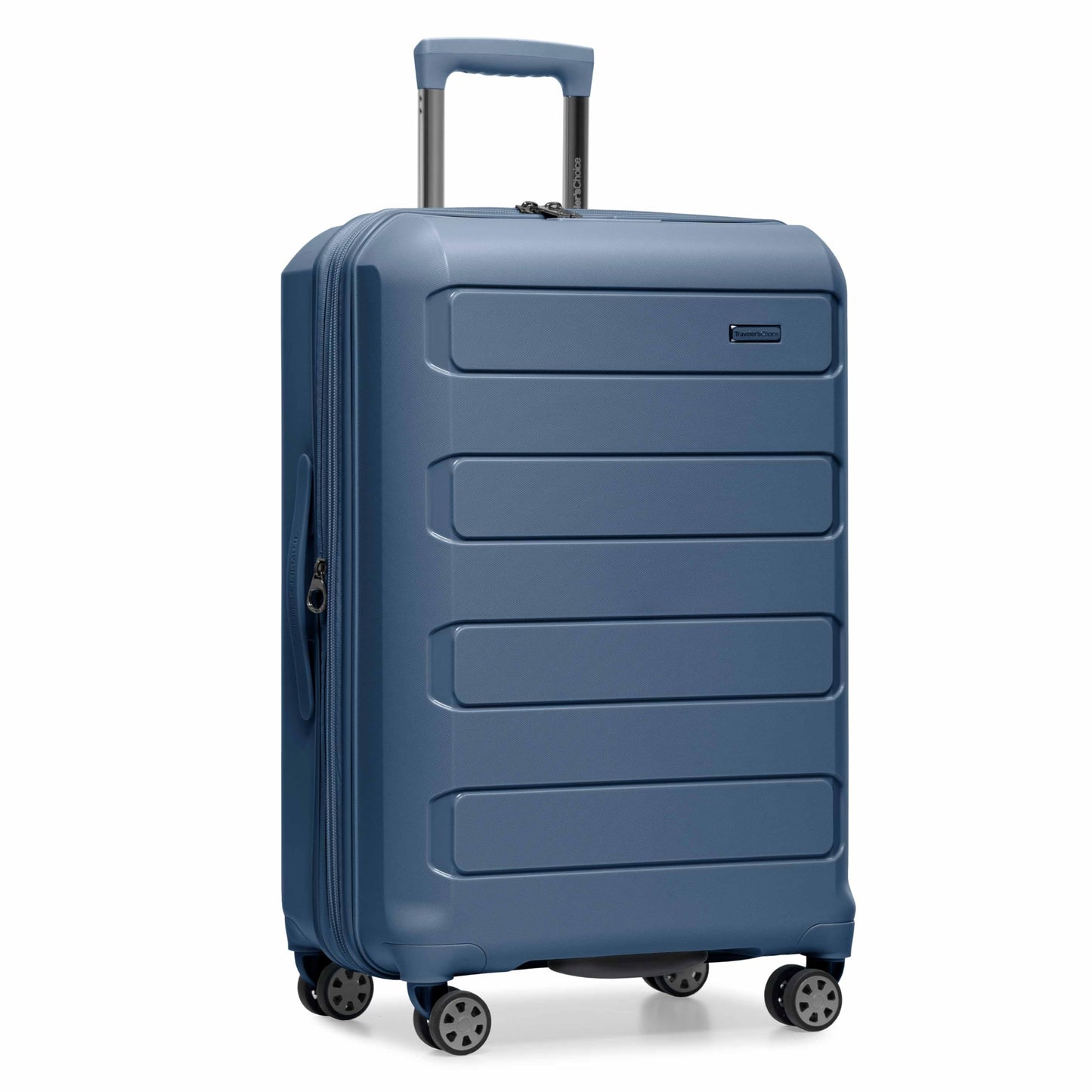 Traveler's Choice Pagosa Hardshell Expandable Luggage with Spinner Wheels, Slate Blue, 3-Piece Set (22/27/30)