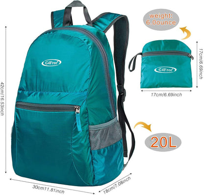G4Free 20L Lightweight Packable Backpack Foldable Travel Hiking Daypack for Men and Women
