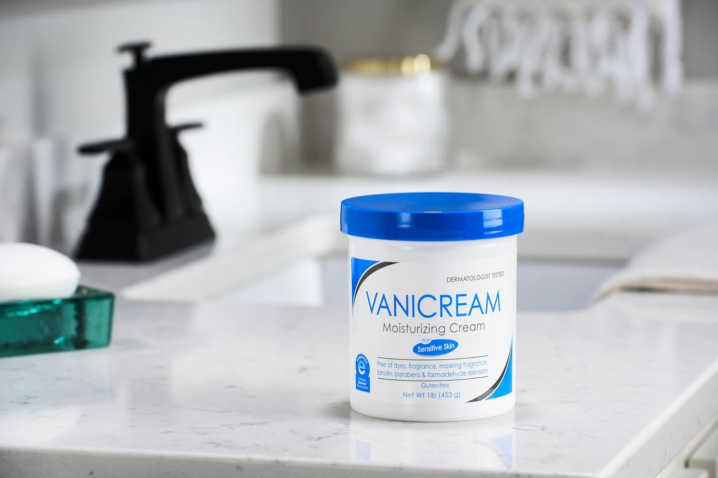 Vanicream Moisturizing Skin Cream for sensitive skin - can be used for eczema, psoriasis, ichthyosis, and itch - dermatologist tested – free of dye, fragrance, and preservatives - 16 oz