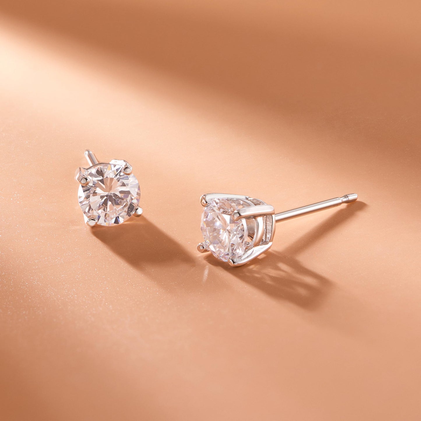 Amazon Essentials Sterling Silver Round Birthstone Stud Earrings
