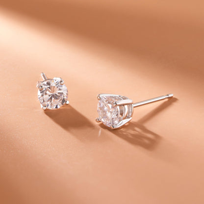 Amazon Essentials Sterling Silver Round Birthstone Stud Earrings