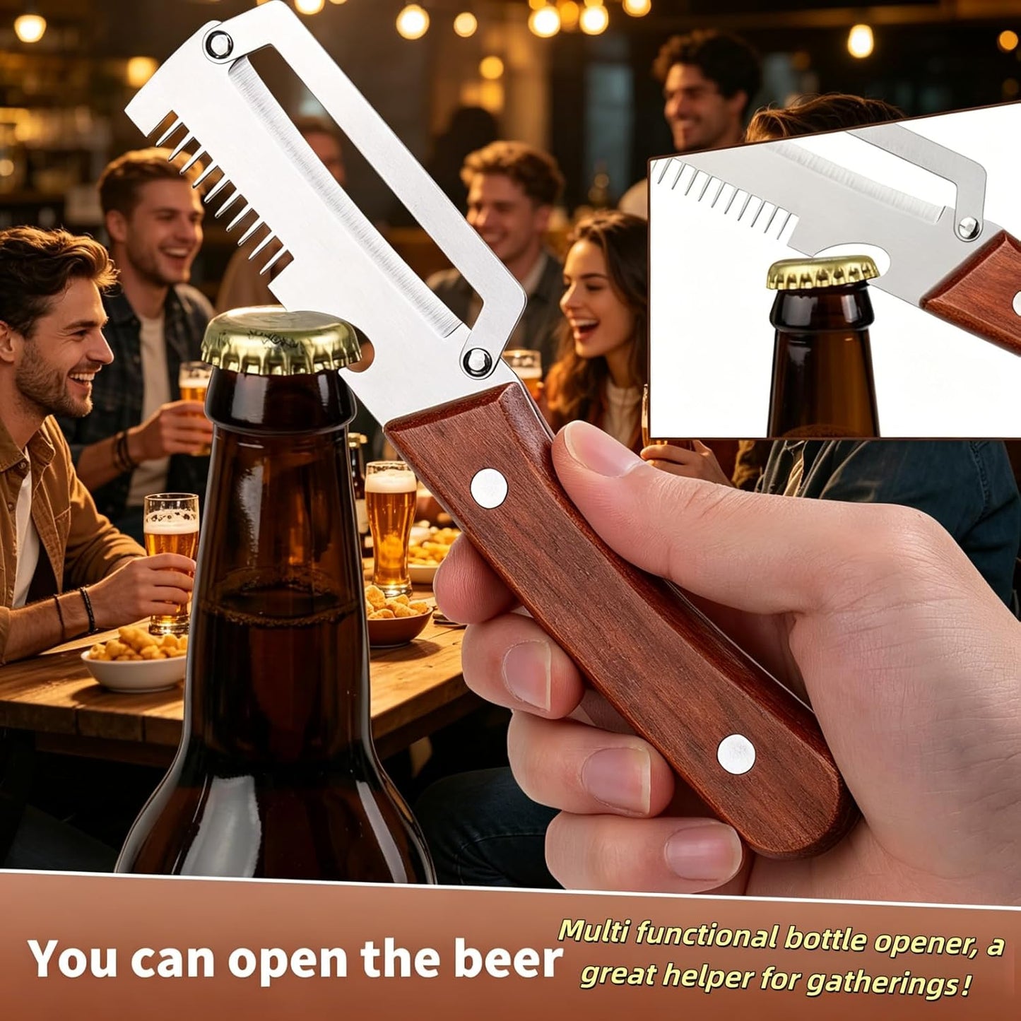 NEW Premium Vegetable Peeler with Wooden Handle and Bottle Opener