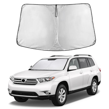 EcoNour Car Windshield Sunshade | Blocks 99% Heat & Keeps Interior Cool | Universal Fits Cars, SUVs, Trucks | Automotive Sun Screen, Visor & Car Accessories for Summer | Medium (64x32 Inches)