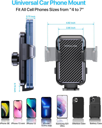 Miracase Handyhalterung für Lüftungsschlitze im Auto【2026 Breitere Klemme & Metallhaken】 Handyhalterung für Lüftungsschlitze im Auto, Freisprechfunktion, Handy-Autohalterung für iPhone 17 Pro Max 16 15 14 13 12 Samsung S25 Autozubehör