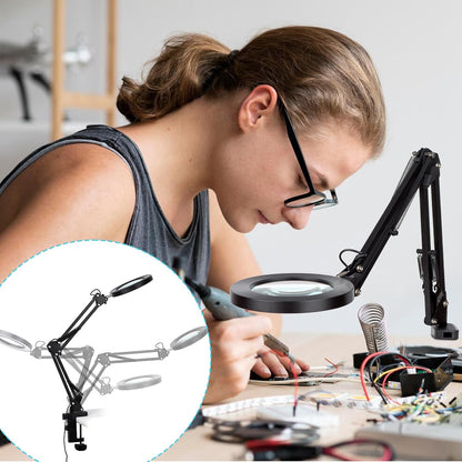 LED Magnifier Desk Lamp with Stand and Clamp - A Game-Changer for Close Work