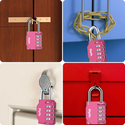 Combination Padlock, Diyife 4 Digit Locker Lock Weatherproof Lock Outdoor Combination Lock for School Gym Locker,Toolbox, Fence, Hasp, Cabinet(Black)