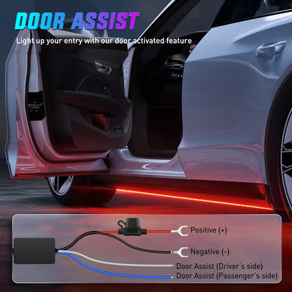 Nilight 4Pcs Car Underglow Neon Accent Strip Lights 252 LEDs RGB 8 Color Sound Active Function Music Mode with Wireless Remote Control Underbody Light Strips for Cars Van SUV Truck