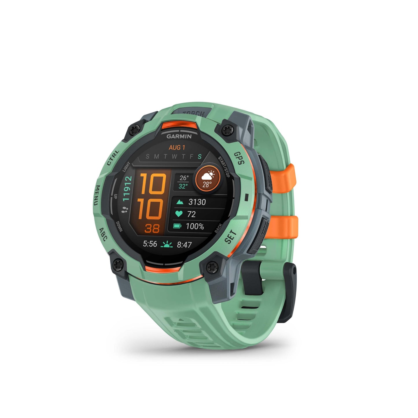 Garmin Instinct® 3 45mm, AMOLED Display, Rugged Outdoor GPS Smartwatch, Metal-Reinforced Bezel, Built-in Flashlight, Up to 18 Days of Battery Life, Black