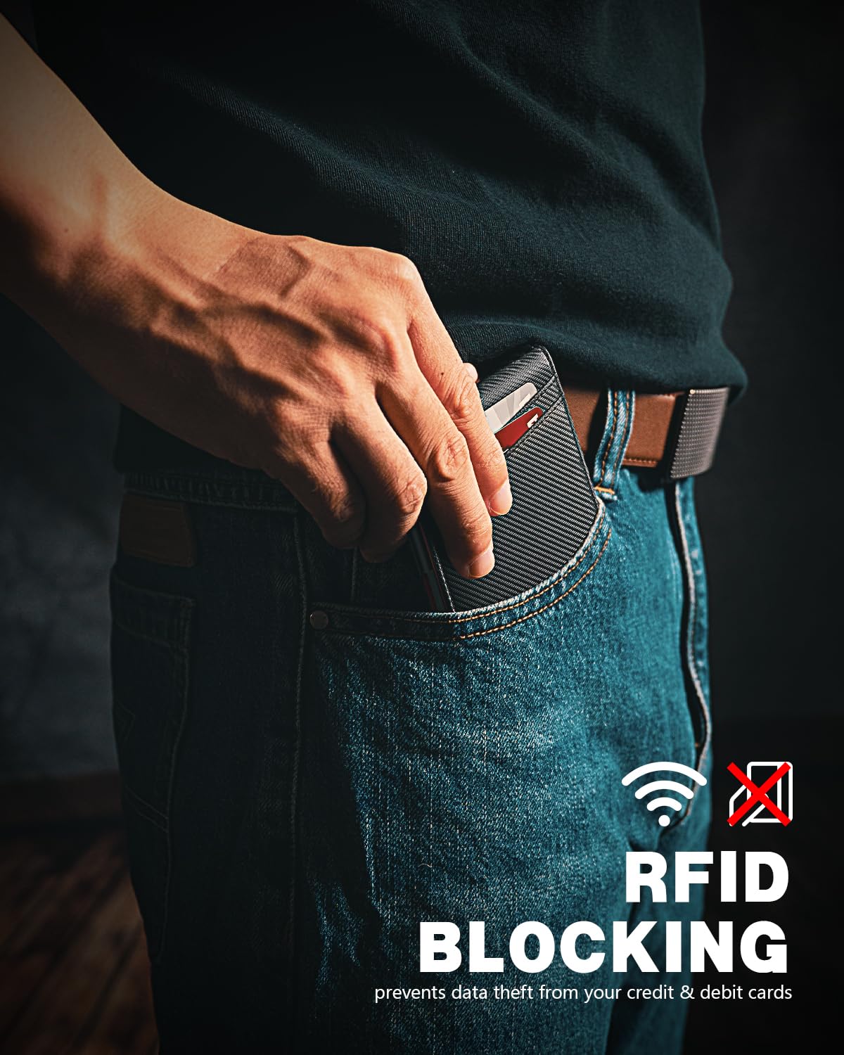 Zitahli Geldklammer-Geldbörsen für Herren, schlanke zweifach faltbare Geldbörse für 10-12 Karten, Herren-Ledergeldbörse mit Ausweisfenster, RFID-blockierender dünner minimalistischer Kreditkartenhalter, Geschenke für Ihn