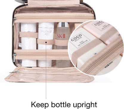 BAGSMART Kulturbeutel Reise-Organizer mit Aufhängehaken, wasserdichte Make-up-Kosmetiktasche für Zubehör, Shampoo, Standardbehälter, Toilettenartikel