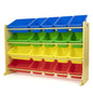 Humble Crew Toy Storage Organizer with 20 Removable Storage Bins for Kids Playroom, 4-Tier Toddler Toy Organization and Storage, Natural/White