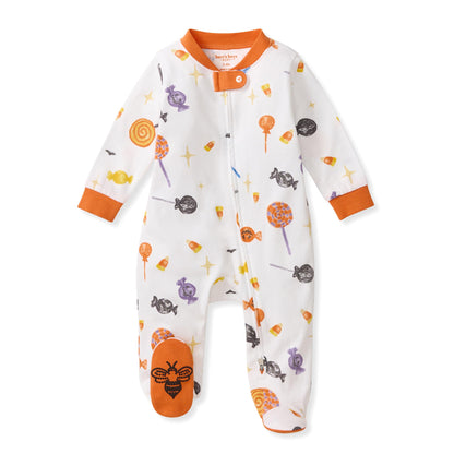 Burt's Bees Baby Boys Sleep and Play Pajamas, 100% Organic Cotton, One-piece PJs, Diagonal Zip Up Loose Fit Footie