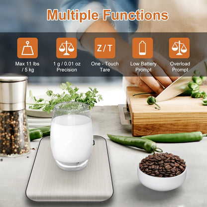 CROWNFUL Küchenwaage, 11lb/5kg Digitale Küchenwaage für Kochen und Backen, 6 Maßeinheiten mit Tara-Funktion (Batterie enthalten)