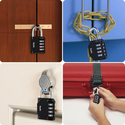 Combination Padlock, Diyife 4 Digit Locker Lock Weatherproof Lock Outdoor Combination Lock for School Gym Locker,Toolbox, Fence, Hasp, Cabinet(Black)