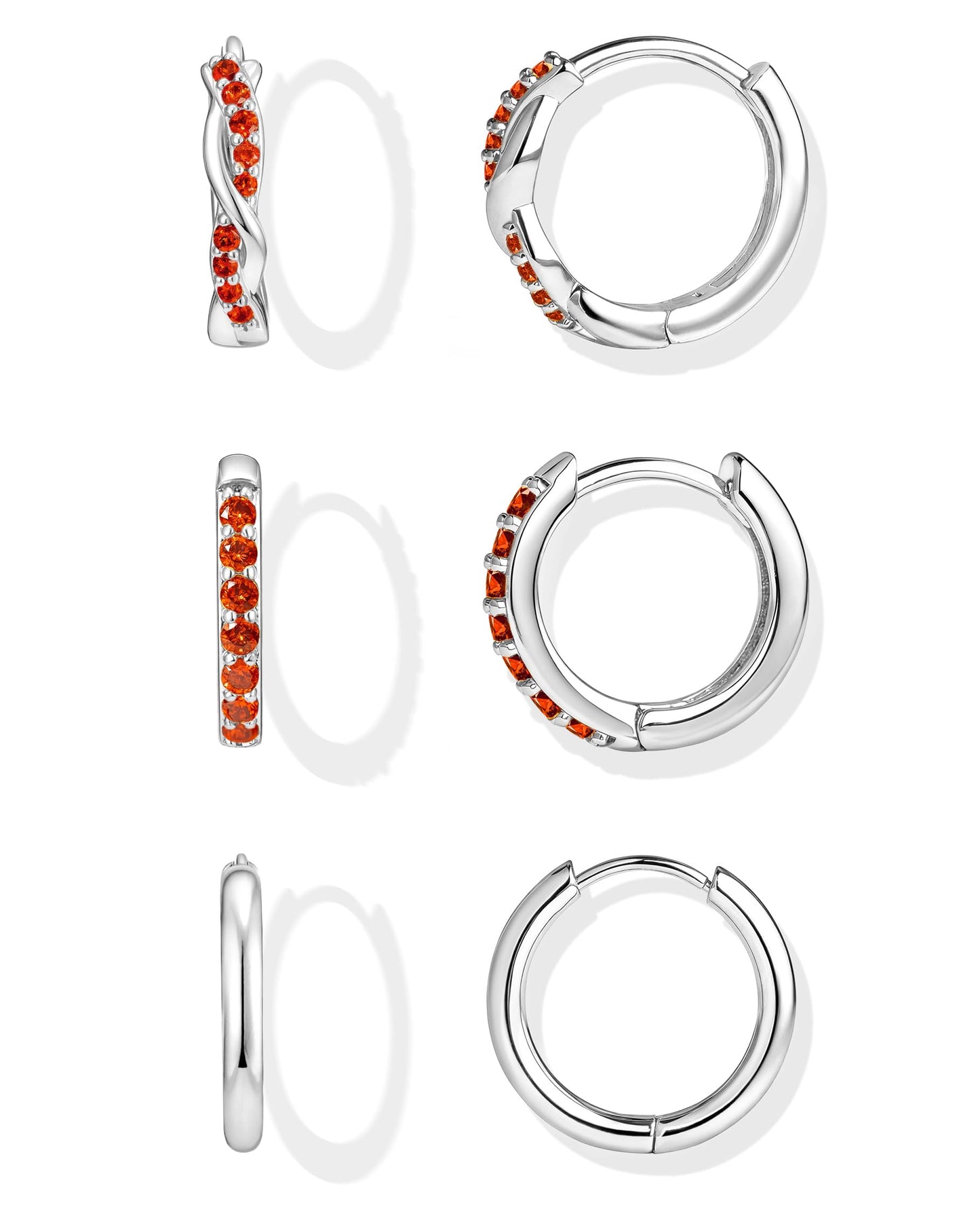 Inerney 14K Gold Plated Huggie Hoop Earrings for Women, Small Sterling Silver Earring Set Hypoallergenic Cartilage Helix Stacks, Mini Dainty Cute Trendy Birthstone Jewelry Gift for Multiple Piercings