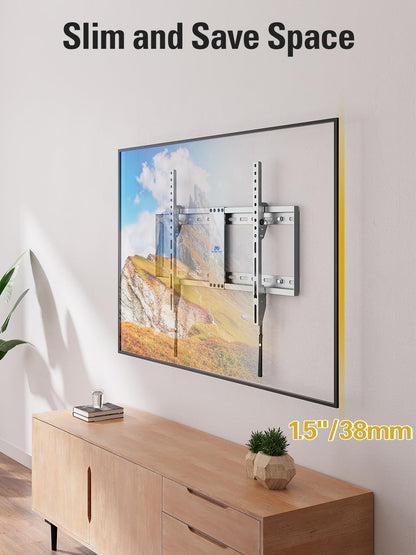 Mounting Dream TV-Wandhalterung für die meisten 37-75-Zoll-Fernseher, universelle neigbare TV-Halterung passend für 16", 18", 24" Ständer mit Tragkraft 132lbs, Max Vesa 600 x 400mm, flache TV-Wandhalterung mit niedrigem Profil