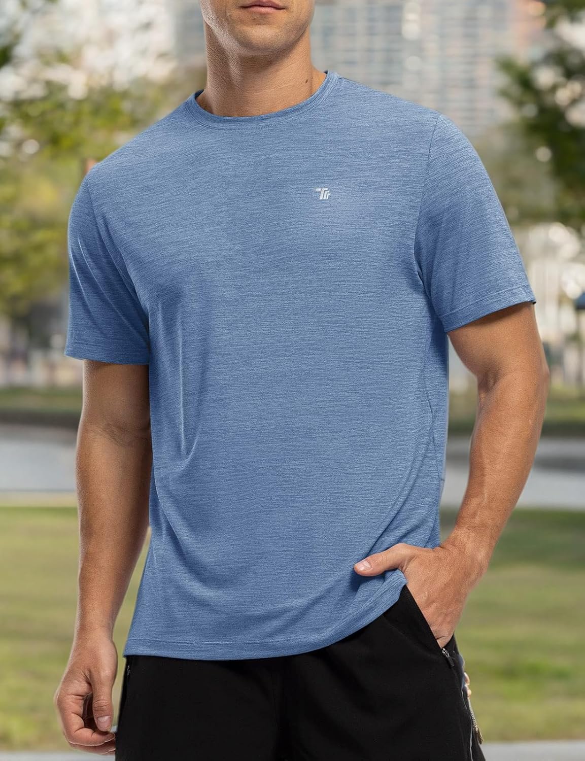 Rdruko Herren Kurzarm Trainingsshirts – Trockene Passform – Feuchtigkeitstransportierend – Für Laufen, Fitnessstudio, aktiven Sport