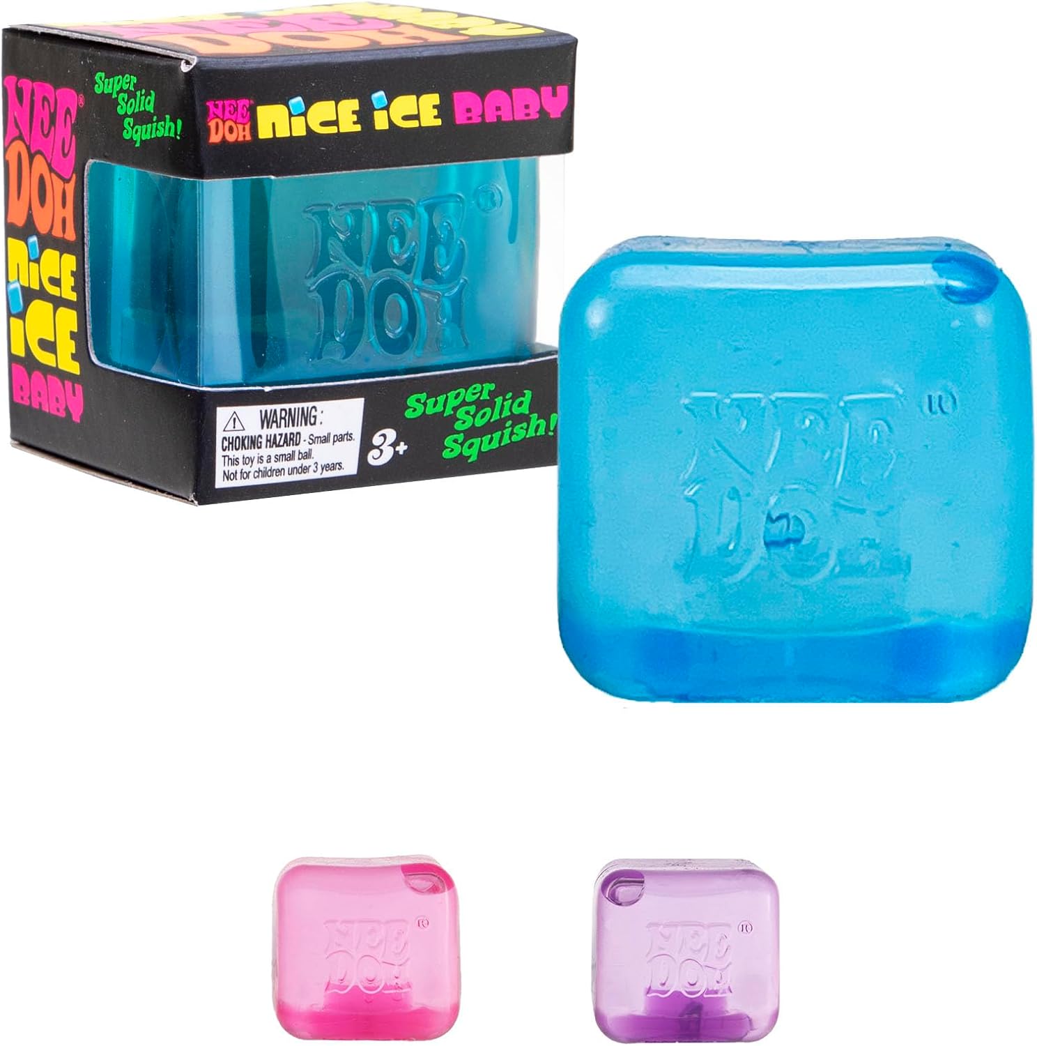 Schylling NeeDoh Nice Ice Baby - Sensory Squeeze Toy - Super Solid Squish - 1.25" Wide - Color May Vary (Pack of 1)
