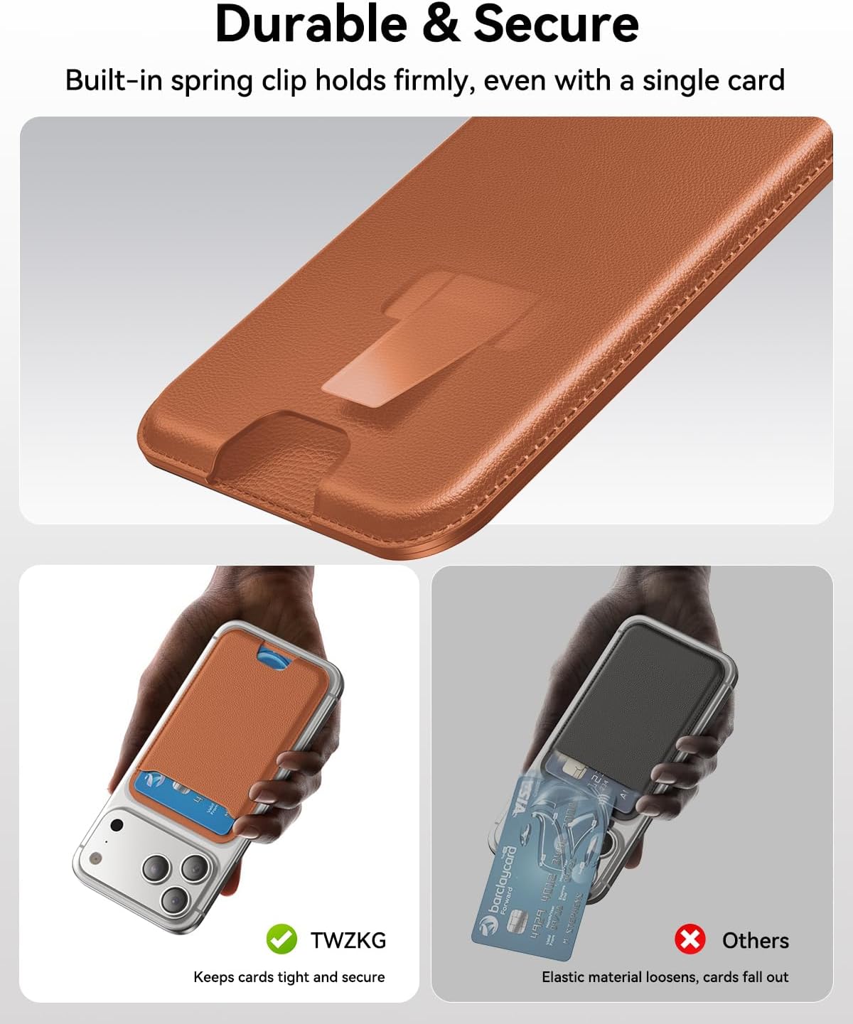 für MagSafe Wallet, 3 Kartenfächer, magnetische schlanke Handy-Geldbörse für iPhone 17/16/15/14/13/12 Pro Max Plus Air Serie, RFID-blockierendes veganes Leder, Schwarz