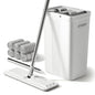 White Bucket #2124 + 60" Flat Mop + 6 Pads