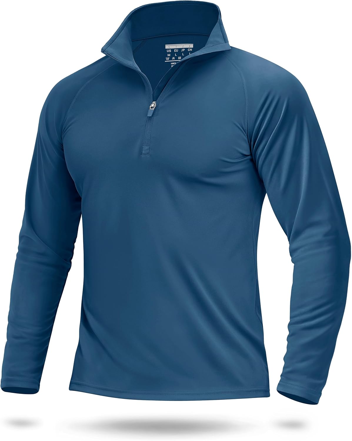 Boladeci Men's Long Sleeve Sun Shirt UPF 50+ UV Protection Quarter Zip Quick Dry Beach Fishing Golf Rash Guard Swim Shirts
