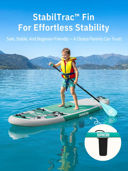 Niphean Inflatable Stand Up Paddle Board with SUP Accessories, Anti-Slip EVA Deck, 10’6’’ Inflatable Paddle Boards for Adults & Youth of All Skill Levels