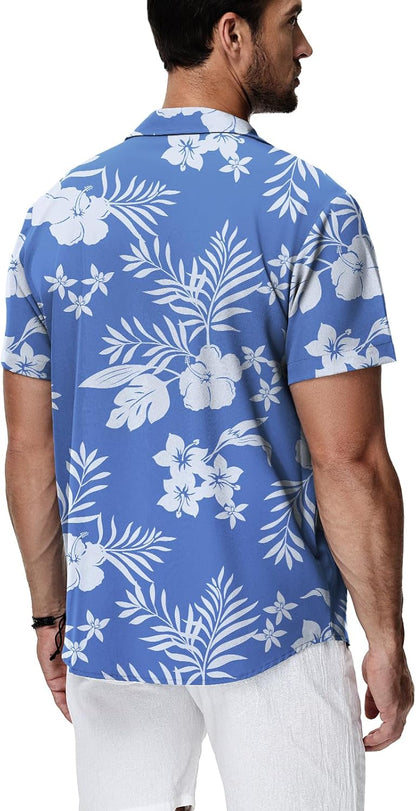 HMIYA Herren Hawaiihemden Kurzarm Button-Up Hemd Herren S-3XL
