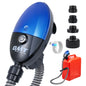 Orion Motor Tech Electric Fuel Transfer Pump with Auto-Shutoff, 3.2GPM Gas Can Pump, 51" Hose, USB-C & AA Battery (NO BATTERIES INCLUDED) Powered, 4 Adapters for Gasoline, Diesel, Kerosene, Blue