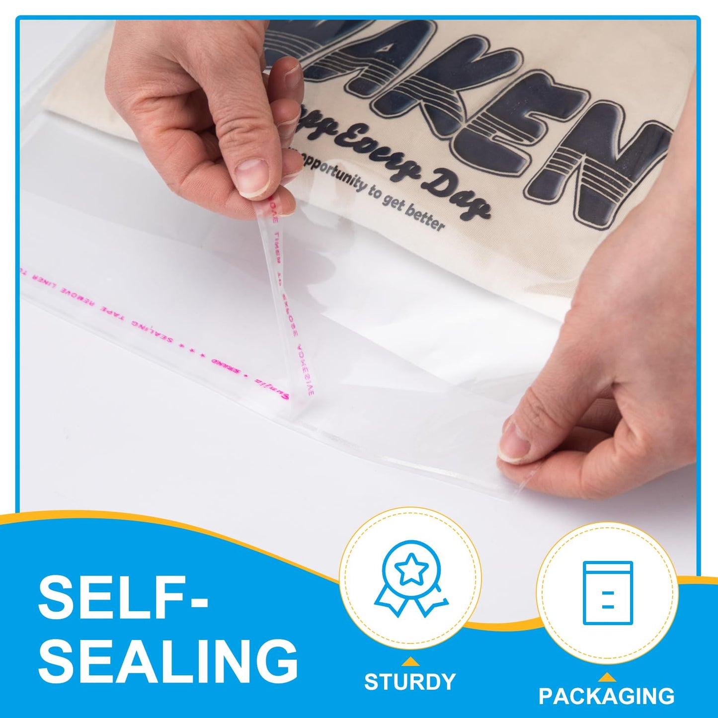 Aubeco 5x7 Zoll 240 Stück selbstklebende, transparente Cellophanbeutel, Klebebeutel für Kekse und Leckereien zum Selbermachen, für kleine Produkte, Lebensmittel und Geschenkverpackungen