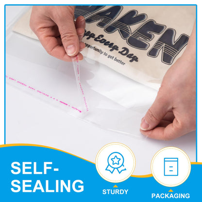 Aubeco 5x7 Zoll 240 Stück selbstklebende, transparente Cellophanbeutel, Klebebeutel für Kekse und Leckereien zum Selbermachen, für kleine Produkte, Lebensmittel und Geschenkverpackungen