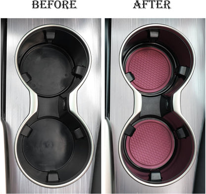SINGARO Auto-Becheruntersetzer, 4 Stück universelle rutschfeste Becherhalter, in Ornamente eingebettete Untersetzer, Auto-Interieur-Zubehör, Schwarz