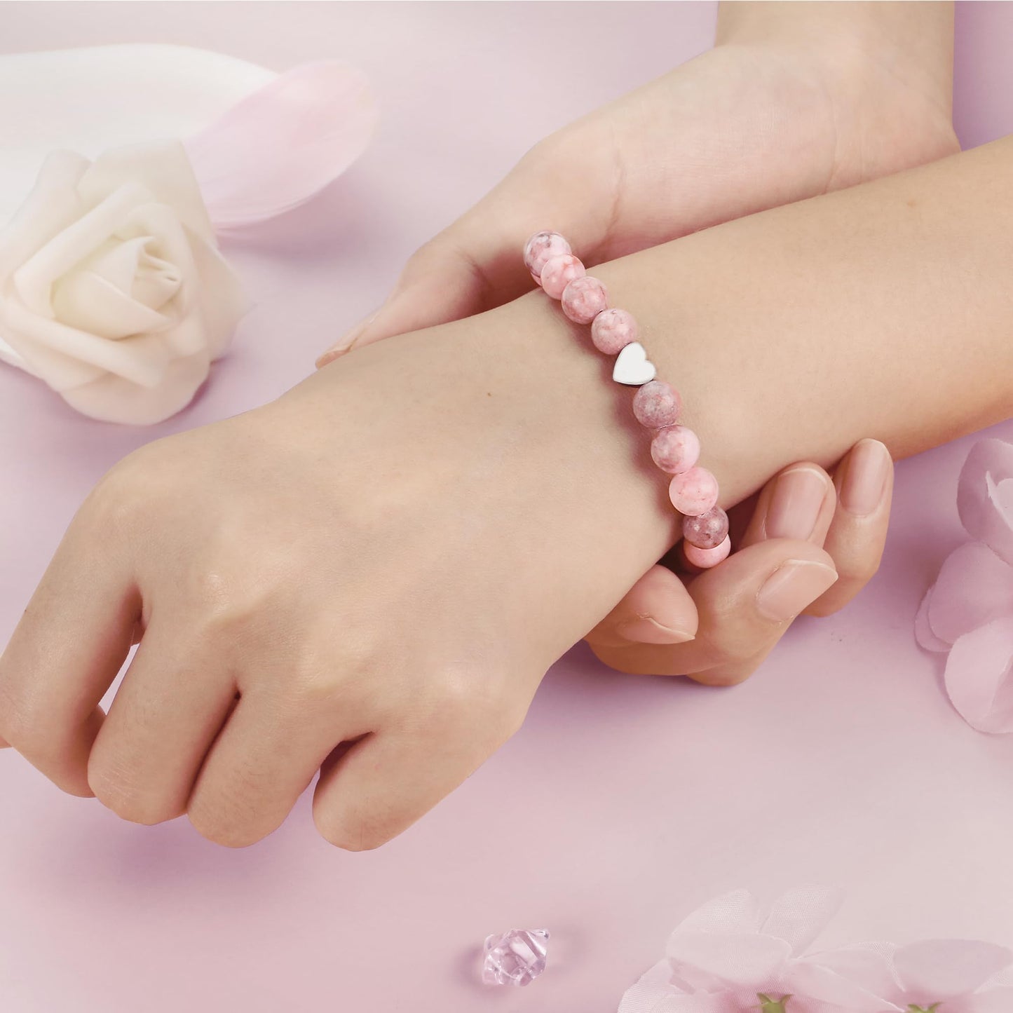 Sereney 5 Jahre altes Mädchen Geburtstagsgeschenkideen, verstellbares rosa-weißes Perlenarmband als Fünf-Jahres-5-Jahre-altes 5. Geburtstagsgeschenk für Teenager-Mädchen, Tochter, Nichte, Enkelin