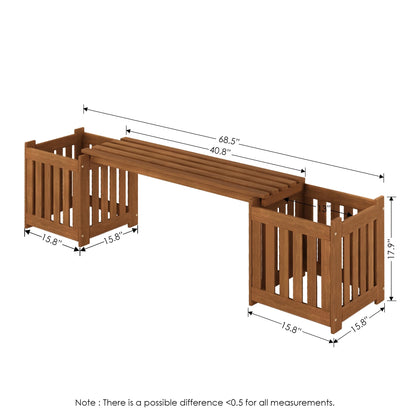 Furinno FG17478 Tioman Outdoor Patio Furniture Hardwood Potting Bench, Natural