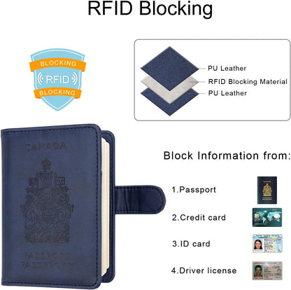 WALNEW RFID-blockierende Reisepasshülle Reisebrieftasche Schutzhülle
