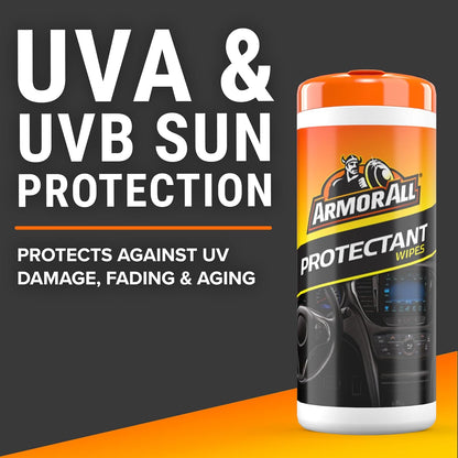 Original Protectant Pflegetücher von Armor All, Reiniger-Tücher für den Autoinnenraum mit UV-Schutz gegen Risse und Ausbleichen, 30 Stück