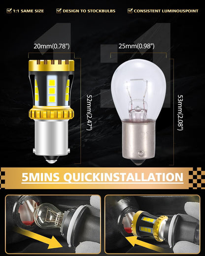 LUYED 3157 LED-Birnen Rückfahrlicht Xenon-Weiß 1800 Lumen Super Hell 78 SMD 3056 3156 3057 4157 LED-Birnen, Verwendet für Rückfahrlichter, Bremslichter, Rücklichter, Blinker, 2er-Pack