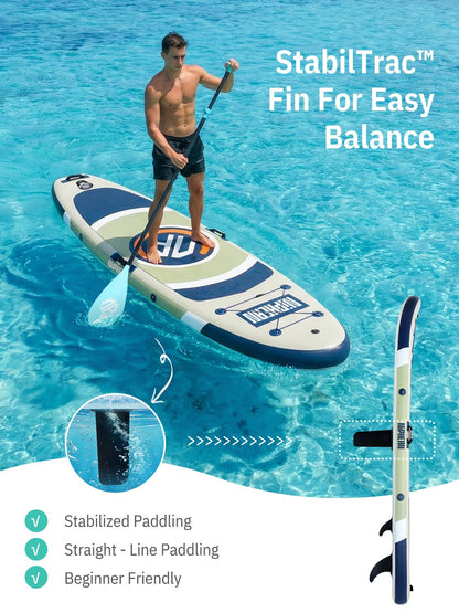 Niphean（Ultra-Light） Inflatable Paddle Board with StabilTrac Fin and Durable SUP Accessories, 10' Stand Up Paddle Boards for Adults & Youth, Versatile Yoga Paddle Board, Gift Ideas