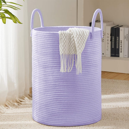 Woven Rope Laundry Hamper Basket by YOUDENOVA, 72L Tall Luandry Basket, Baby Nursery Hamper for Blanket Storage in Bedroom-Large-Jute