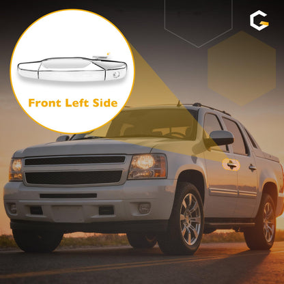 Außenliegender Chrom-Türgriff vorne links Fahrerseite | Ersatz für 2007-2013 Chevy Silverado Suburban Tahoe Avalanche GMC Sierra Yukon Cadillac Escalade | Ersetzt# 20828258, 22738721, 25960525