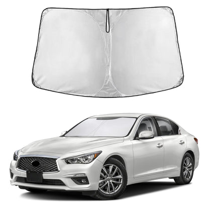 EcoNour Car Windshield Sunshade | Blocks 99% Heat & Keeps Interior Cool | Universal Fits Cars, SUVs, Trucks | Automotive Sun Screen, Visor & Car Accessories for Summer | Medium (64x32 Inches)